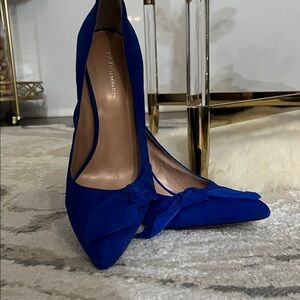 BCBG Royal Blue Heels with Bow Accent
